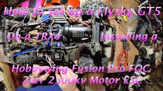 Hobbywing Fusion Pro 2300KV paired with Flysky GT5 in a TRX4 Land Rover [upl. by Noeruat]