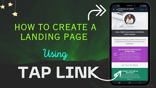 Steps on how to create a Landing Page Using Taplink  How to link your pages together in one place [upl. by Anelegna]