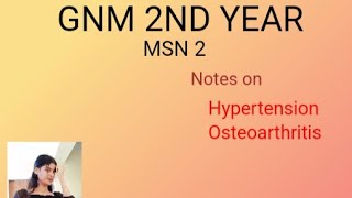 GNM 2ND YEAR ✨ MSNII ✨ notes on hypertension and osteoarthritis😎shortsytshortsnursinglife [upl. by Sladen310]