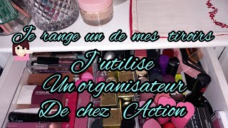 J UTILISE UN ORGANISATEUR MAQUILLAGE DE CHEZ ACTION rangement rouges 💋dans ma coiffeuse [upl. by Furiya]