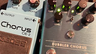 Chorus comparison BOSS CE2 vs Fender Bubbler [upl. by Grubman901]