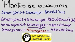 Se sabe que una naranja y una manzana cuestas 80 céntimos y 6 naranjas equivale a 4 manzanas [upl. by Allisurd]