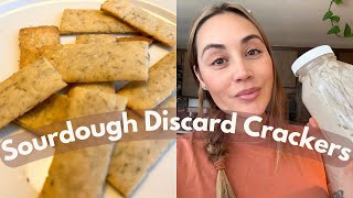 SOURDOUGH DISCARD CRACKERS  EASY GARLIC AND HERB CRACKERS sourdoughdiscard [upl. by Billen]