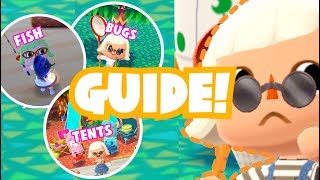 RARE AND COMMON FISH BUGS  TENT GUIDE  Pocket Camp Tips 03 ♡ [upl. by Arenat]