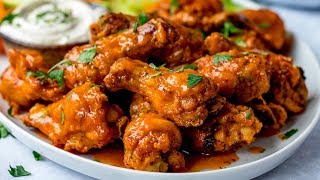 Buffalo Chicken Wings  Super Crispy Wings with a Super easy blue cheese sauce [upl. by Mendes4]