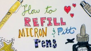 How To Refill Micron and Pitt Artist Pens [upl. by Evilo]