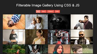 Portfolio Image Filter Using CSS amp JavaScript  with Source Code [upl. by Abekam]