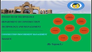 CONSTRUCTION PROCUREMENT MANAGEMENTTENDERING Tutorial II [upl. by Mehcanem]