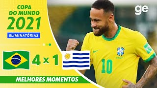 BRASIL 4 X 1 URUGUAI  MELHORES MOMENTOS  12ª RODADA ELIMINATÓRIAS DA COPA  geglobo [upl. by Assiroc688]