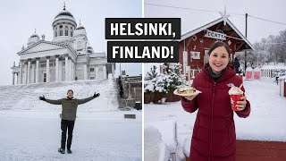 Were in FINLAND 🇫🇮 Helsinki FOOD  city tour in the WINTER [upl. by Anak409]