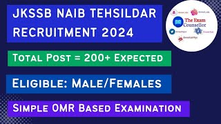 JKSSB NAIB Tehsildar Recruitment 2024Upcoming VacanciesMost Important Update [upl. by Devlin]