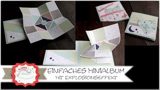 Minialbum mit Explosionseffekt einfach und schnell  Stampin´Up  Step by Step Anleitung [upl. by Arreip442]