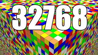 Large Scale Rubiks Cube Simulation  Solving 32768 Layers [upl. by Zaller]