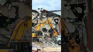 Building Gets Demolished demolition automobile constructionequipment [upl. by Phil335]