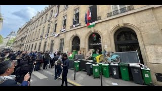 Tensions devant Sciences Po Paris sur fond de mobilisation propalestinienne [upl. by Vinn843]