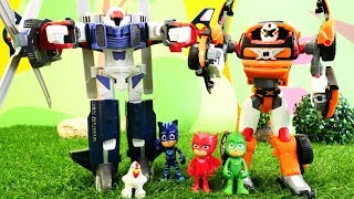 Héroes en pijamas y Tobots juguetes PJ Masks español [upl. by Onairot]