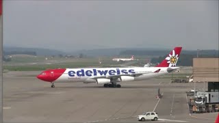 WELCOME to ZürichKloten Edelweiss A340 with live ATC [upl. by Kelvin]