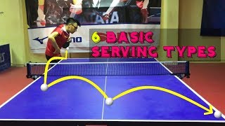 6 Basic Serving Types   Table Tennis [upl. by Almeda]