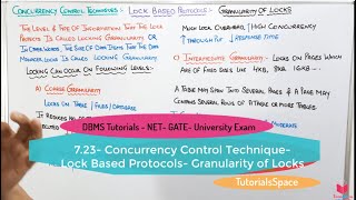 723 Lock Based Protocols Granularity of Locks  Concurrency Control Techniques  DBMS Free Course [upl. by Duomham]