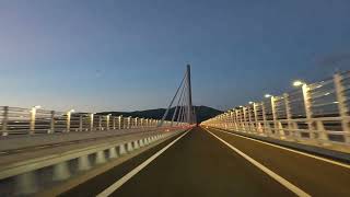 Peljesac Bridge Croatia  night driving [upl. by Joellen]