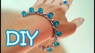 DIY Chain and Beads Bracelet  Very Easy Way To Make A Bracelet [upl. by Margaux971]