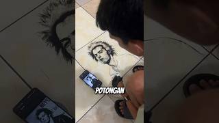 Tukang Cukur ini membuat Karya Seni dari Rambut shortvideo trending viralvideo [upl. by Ilera]