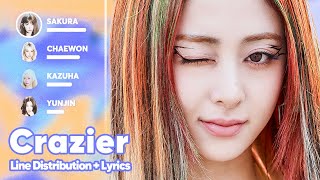 LE SSERAFIM  Crazier Line Distribution  Lyrics Karaoke PATREON REQUESTED [upl. by Rosario964]