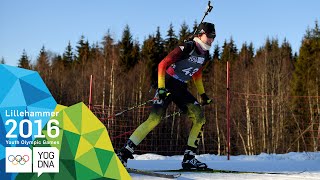 Biathlon 6km Sprint  Juliane Fruehwirt GER wins gold  ​Lillehammer 2016 ​Youth Olympic Games​ [upl. by Fitts]