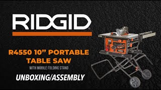 RIDGID R4550 10” Pro Jobsite Table Saw and Folding Stand  Unboxing [upl. by Hoag]