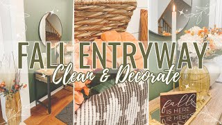 FALL ENTRYWAY CLEAN amp DECORATE  FALL HALLWAY DECOR IDEAS  NEW CURTAINS FOR THE FRONT DOOR WINDOWS [upl. by Slaby]