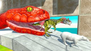 Who Can Escape The Red Snakes In The Dungeon  Dinosaurs Challenge [upl. by Talbott]