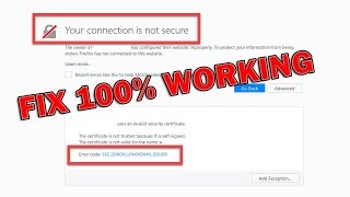 connexion non sécurisée Firefox SEC ERROR UNKNOWN ISSUER [upl. by Karolina]