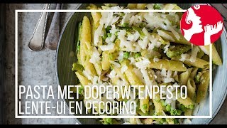 Pasta met doperwtenpesto lenteui en pecorino  OhMyFoodness [upl. by Thelma285]