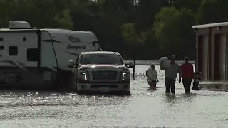 Flooding continues and is expected to get worse around San Jacinto River [upl. by Allemac]