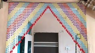 Very Easy Handmade Door Hanging Toran  Easy Toran Making Using Moti [upl. by Submuloc]