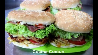 HAMBURGUESA COLOMBIANAS DE POLLO [upl. by Hpesojnhoj974]