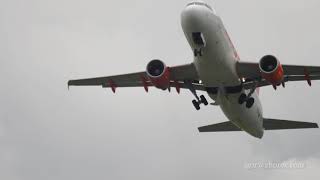 Airbus A320 EasyJet take off overhead [upl. by Egiarc]