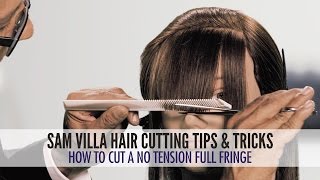 How To Cut A No Tension Full Fringe  Zoey Deschanel Bangs Tutorial [upl. by Anbul]