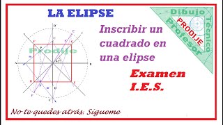 Elipse EXAMEN IES 37 CUADRADO INSCRITO EN UNA ELIPSE Por afinidad [upl. by Nydnarb]