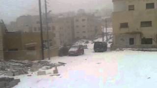 الثلج في ابونصير  عمان 912013 Snow in Amman [upl. by Paynter]