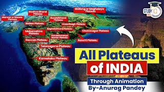 All Plateaus of India Explained Through Animation  Physiography of India  UPSC Geography [upl. by Azaleah308]