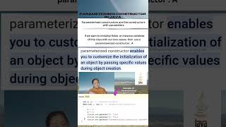 Parameterised Constructor Java constructor constructor Java [upl. by Thevenot]
