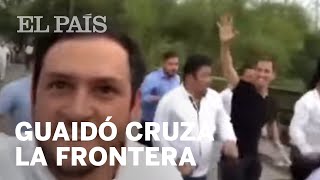 Guaidó cruza corriendo la frontera entre Venezuela y Colombia [upl. by Enirbas]