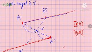 le symétrique dune demidroite et dun angle par rapport à un point 1ére année collége [upl. by Korrie]