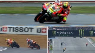 Best Battles of 2012 Valentino Rossi vs Casey Stoner in Le Mans [upl. by Atteve]