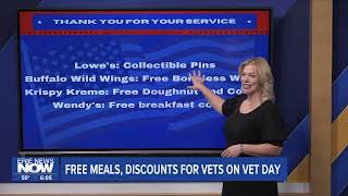 Free Meals Discounts for Vets on Veterans Day [upl. by Aserehtairam]