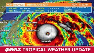 Monday AM Tropical Update Hurricane Iota rapidly intensifies to Cat 4 [upl. by Riana]