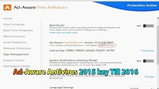 ADAware antivirus Full Verion 2015 key Till 2016  Key Activated  100 full365daysFREE DOWNLOAD [upl. by Tergram]