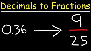 How To Convert Decimals to Fractions [upl. by Pierrepont]