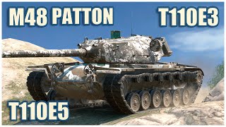 M48 Patton T110E3 amp T110E5 • WoT Blitz Gameplay [upl. by Rillis]